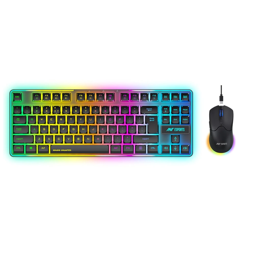 Ant Esports Wireless Gaming Keyboard Mouse Combo KM730 PRO TKL Backlit view 2